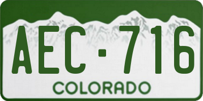 CO license plate AEC716