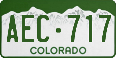 CO license plate AEC717