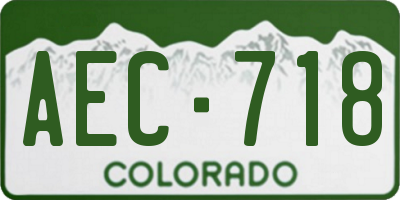 CO license plate AEC718