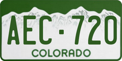 CO license plate AEC720