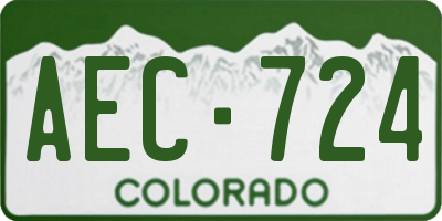 CO license plate AEC724