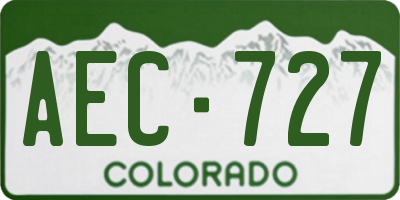 CO license plate AEC727