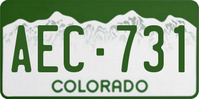 CO license plate AEC731