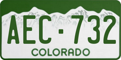 CO license plate AEC732