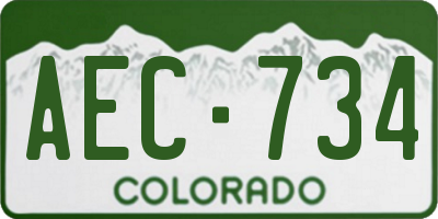 CO license plate AEC734