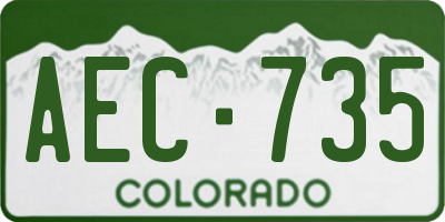 CO license plate AEC735