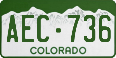 CO license plate AEC736