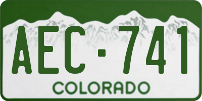 CO license plate AEC741