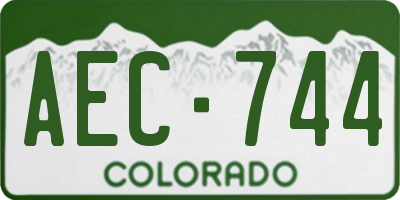 CO license plate AEC744