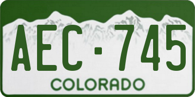 CO license plate AEC745