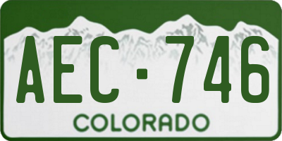 CO license plate AEC746