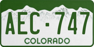 CO license plate AEC747