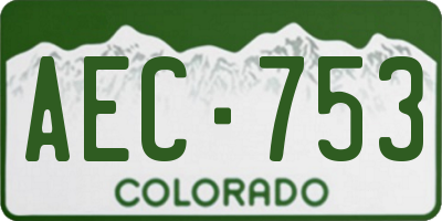 CO license plate AEC753