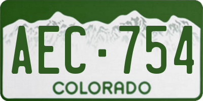 CO license plate AEC754