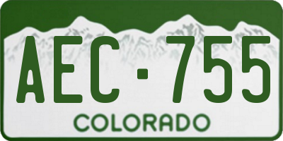 CO license plate AEC755