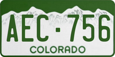 CO license plate AEC756