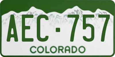 CO license plate AEC757