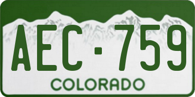 CO license plate AEC759