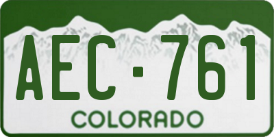 CO license plate AEC761