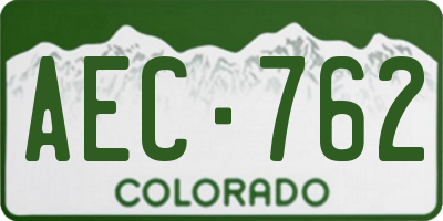 CO license plate AEC762