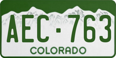 CO license plate AEC763