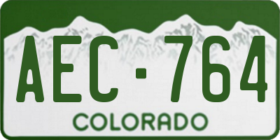 CO license plate AEC764