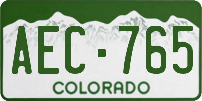 CO license plate AEC765