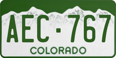 CO license plate AEC767