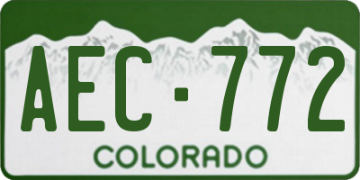 CO license plate AEC772