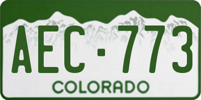 CO license plate AEC773
