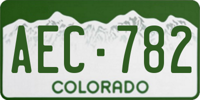CO license plate AEC782