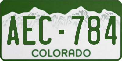 CO license plate AEC784