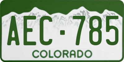 CO license plate AEC785