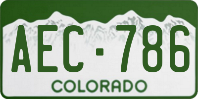 CO license plate AEC786