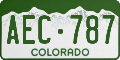 CO license plate AEC787