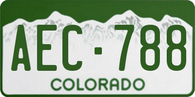 CO license plate AEC788