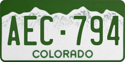 CO license plate AEC794