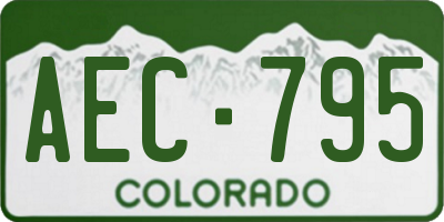 CO license plate AEC795