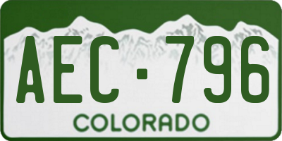CO license plate AEC796