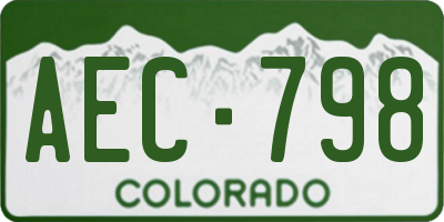 CO license plate AEC798