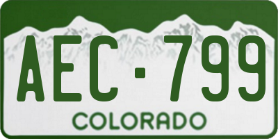 CO license plate AEC799