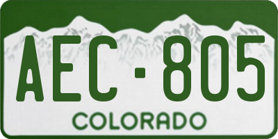CO license plate AEC805