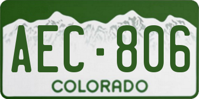 CO license plate AEC806