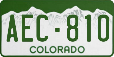 CO license plate AEC810