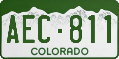 CO license plate AEC811