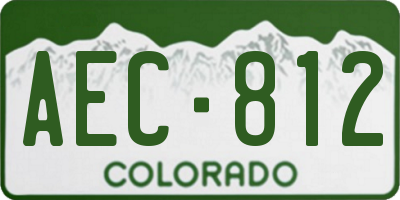 CO license plate AEC812