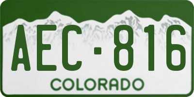 CO license plate AEC816