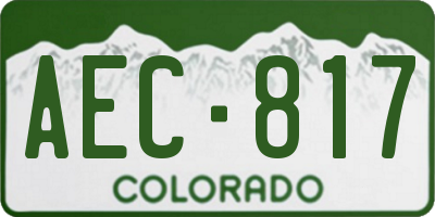 CO license plate AEC817