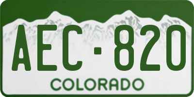 CO license plate AEC820