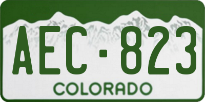 CO license plate AEC823